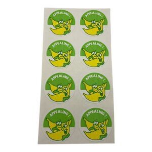 Vintage Scratch n Sniff  8 Stickers Appealing Banana Green Yellow